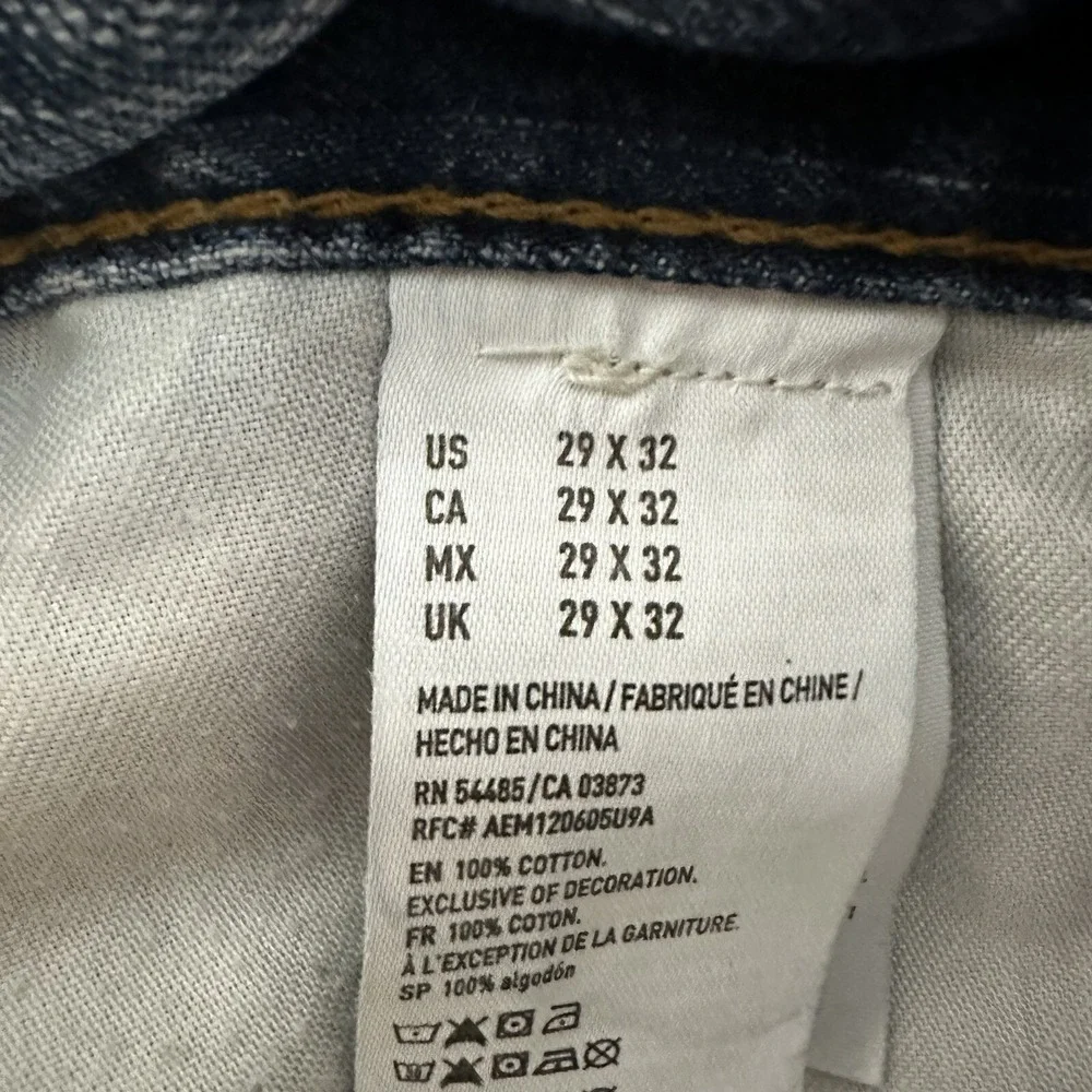 American Eagle Outfitters‎ Distressed Patchwork Jeans Mens 29x32 Blue Straight